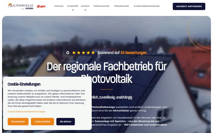 Skjermbilde av altmarksolar.de