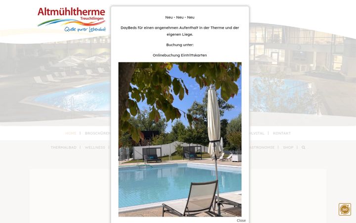 Screenshot του altmuehltherme.de