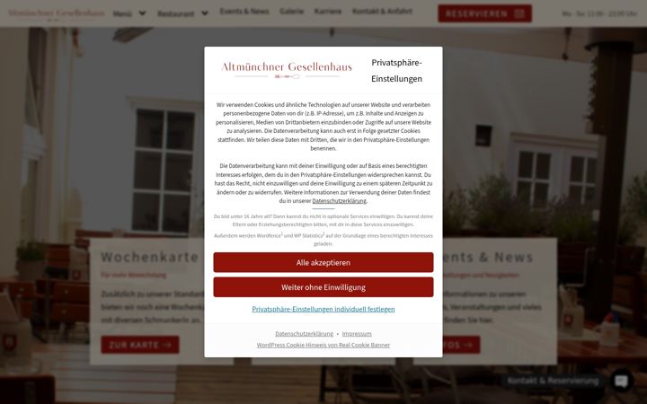 Screenshot of altmuenchnergesellenhaus.de