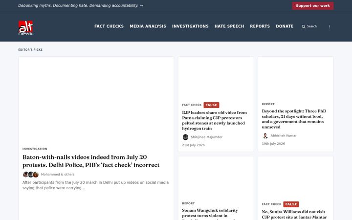 Screenshot of altnews.in