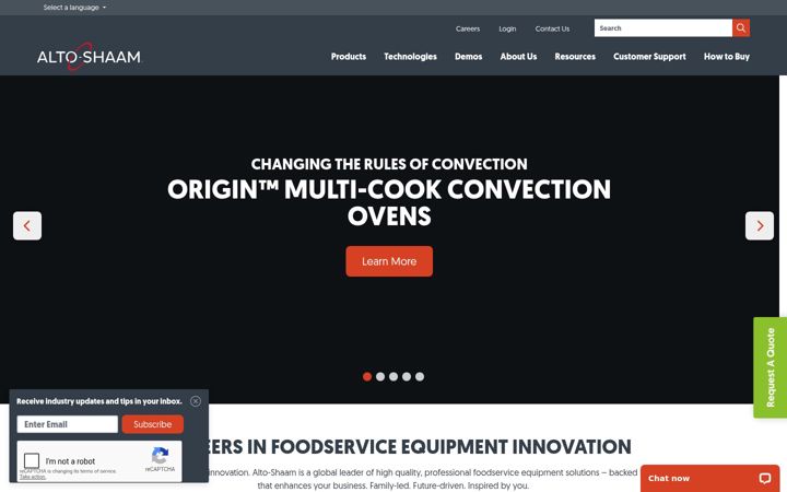 Screenshot of alto-shaam.com
