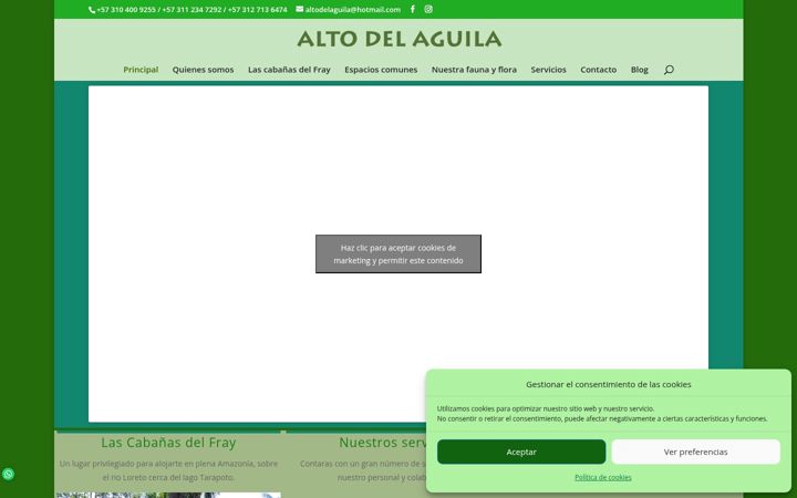 Screenshot of altodelaguila.com