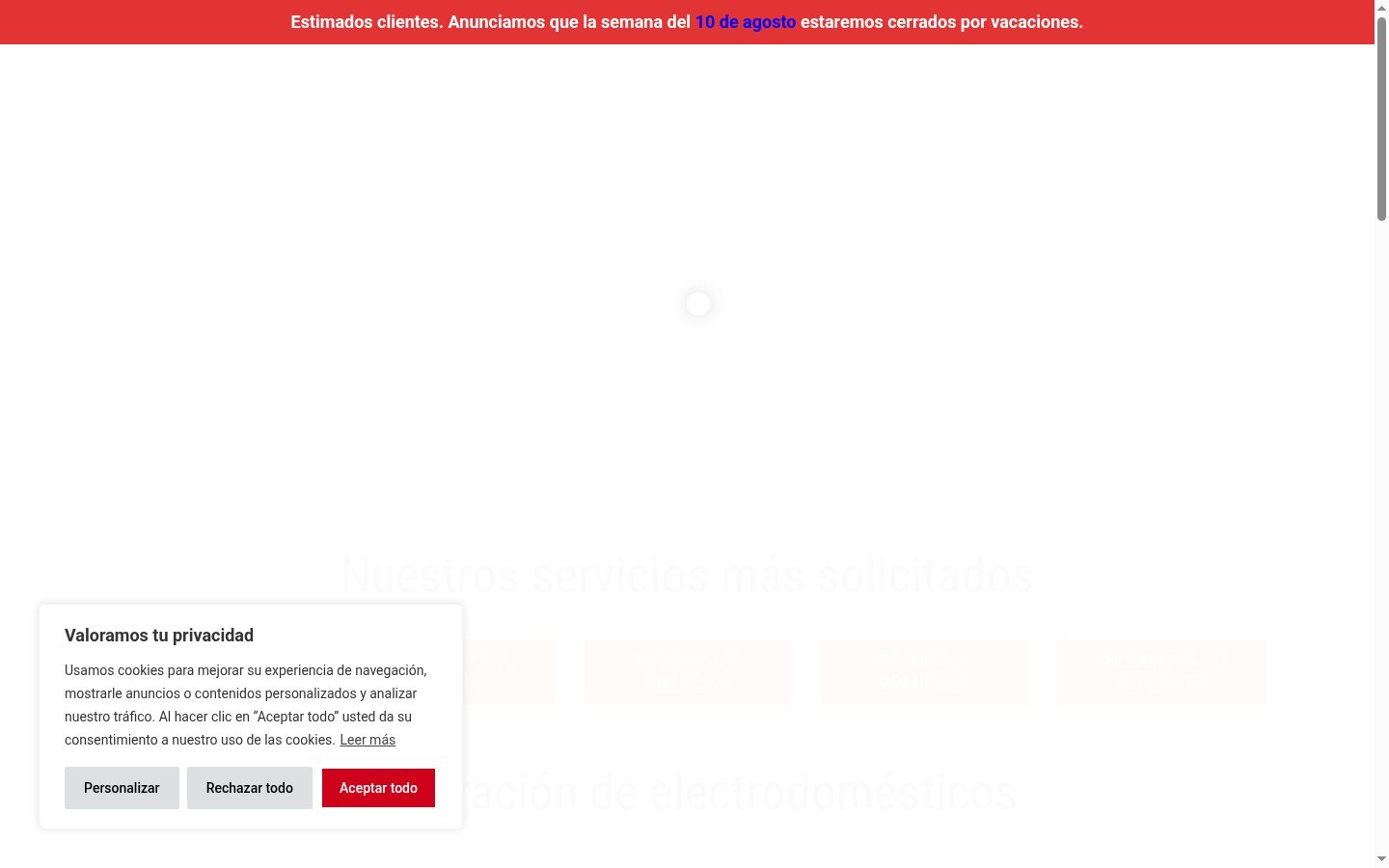 Screenshot of the consent banner shown before any interaction