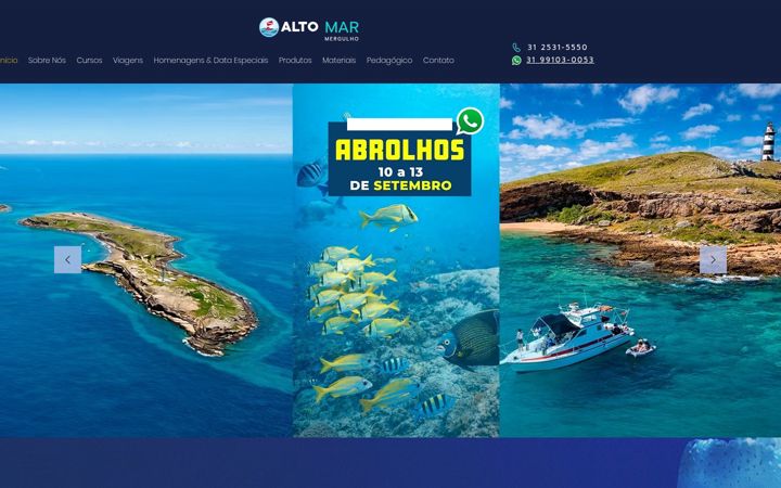 Screenshot of altomarmergulho.com.br