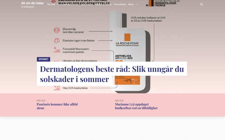 Skærmbillede af altomdinhelse.no