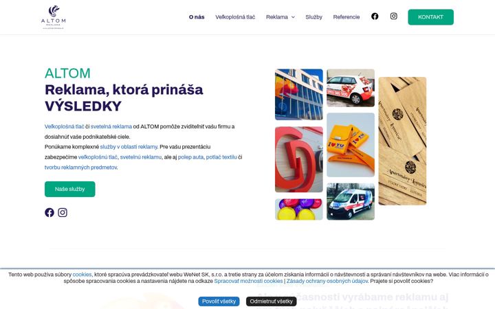 Screenshot of altomreklama.sk
