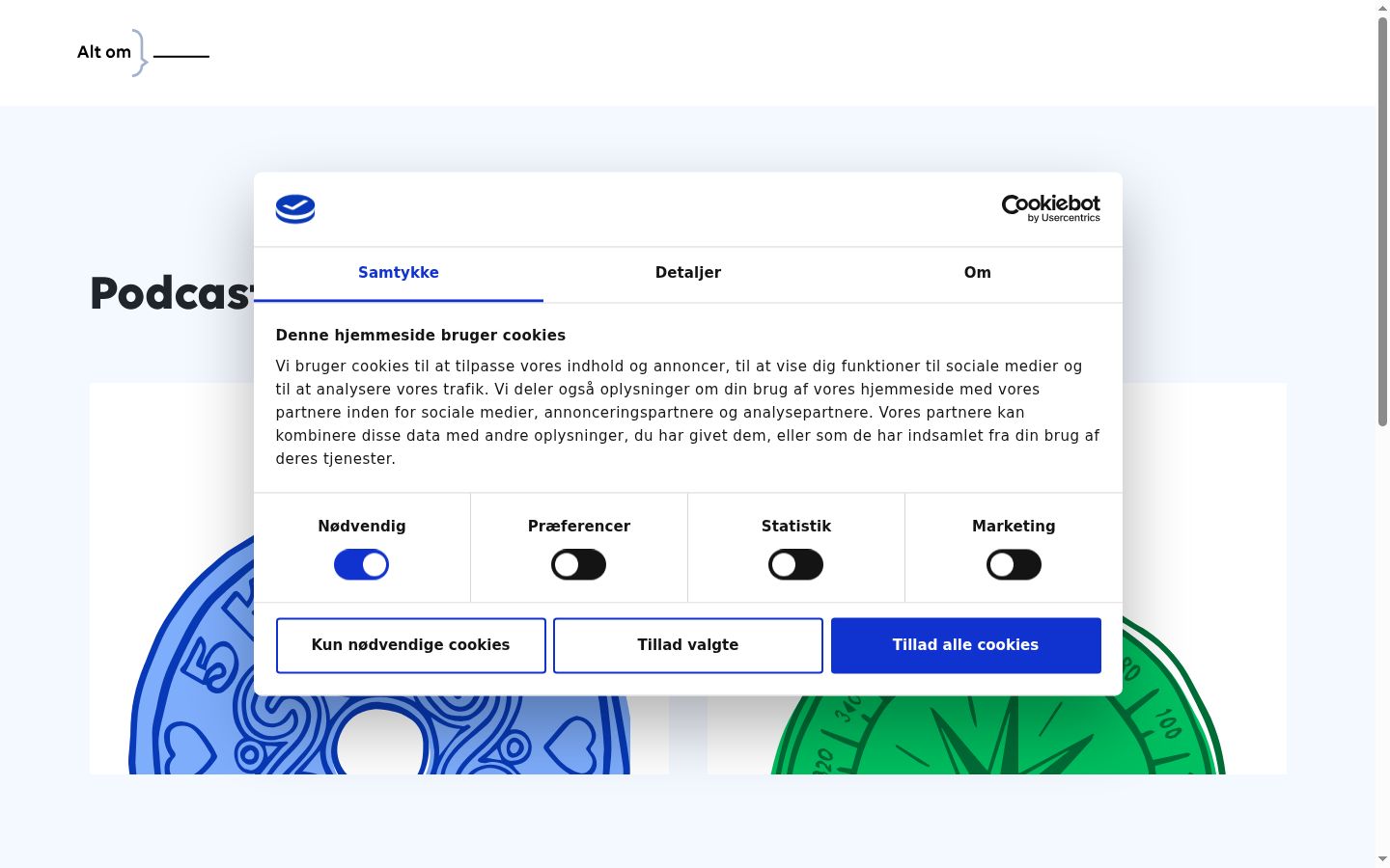 Screenshot tal-banner tal-kunsens muri qabel kwalunkwe interazzjoni