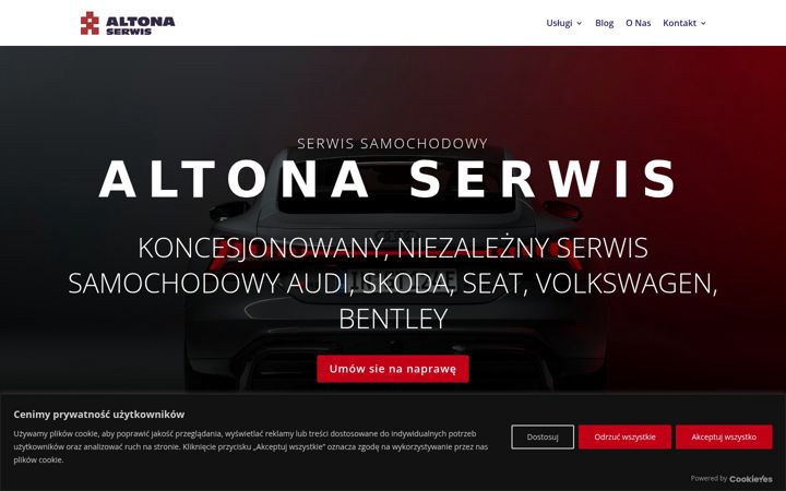 Snímek obrazovky altonaserwis.pl