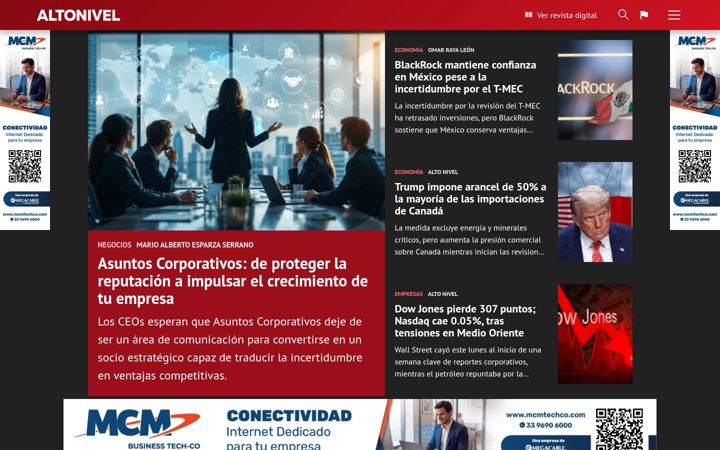 Screenshot of altonivel.com.mx