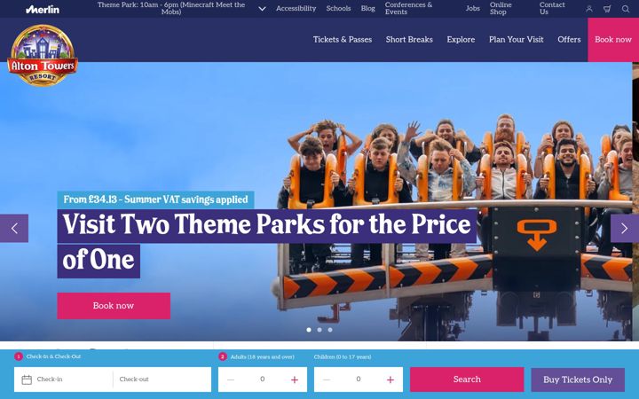 Screenshot of altontowers.com