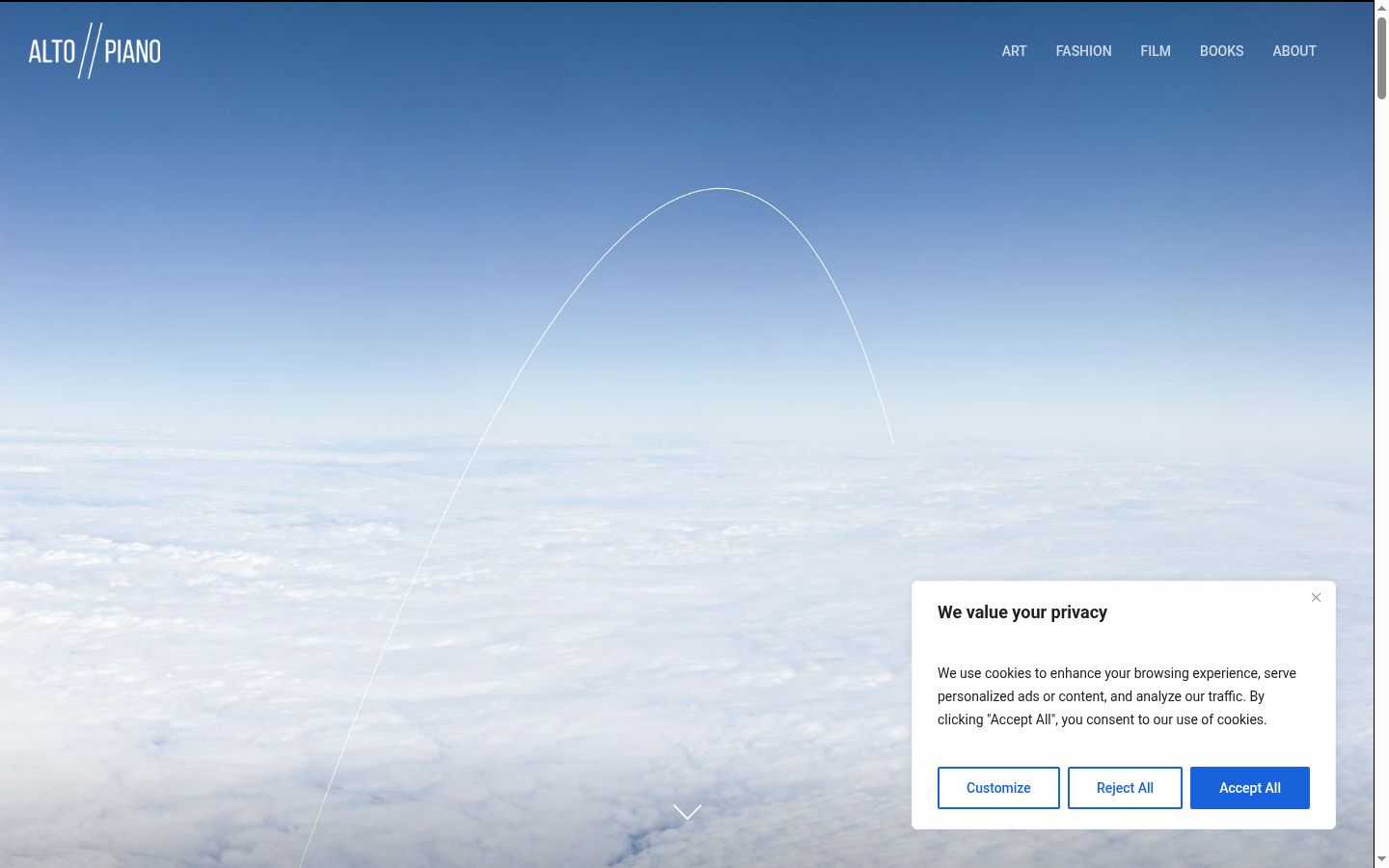 Screenshot of the consent banner shown before any interaction