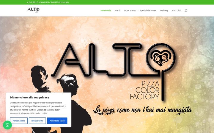 Screenshot of altopizzafactory.com