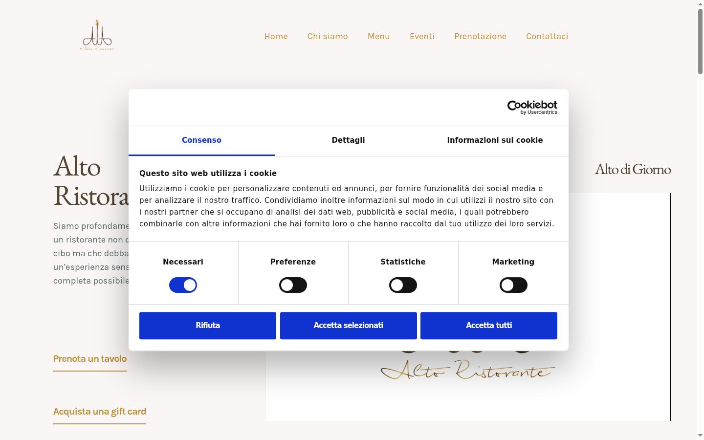 Capture d'écran de la bannière de consentement affichée avant toute interaction