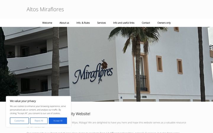 Ekrānuzņēmums no altos-miraflores.com
