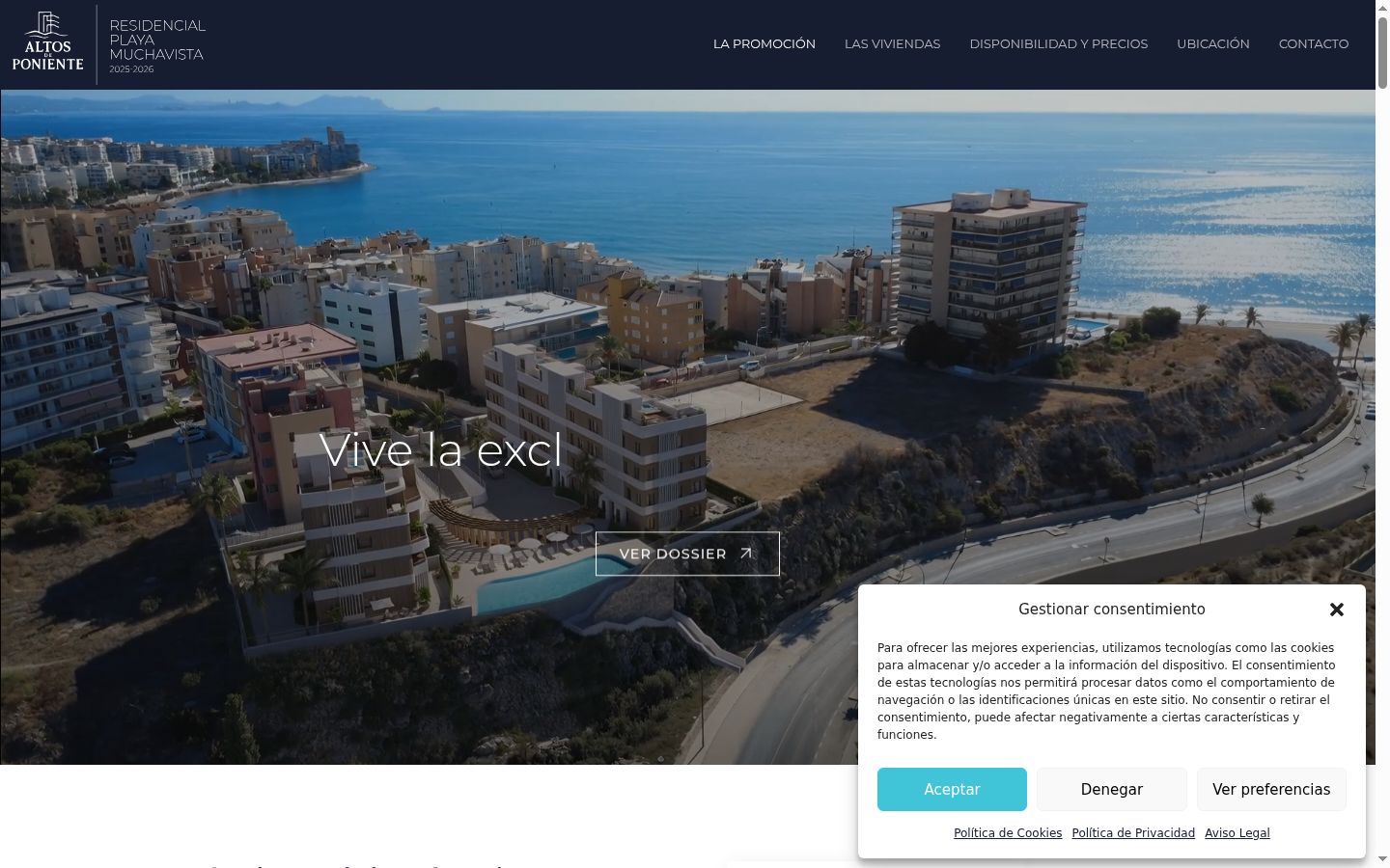 Screenshot del banner di consenso mostrato prima di qualsiasi interazione