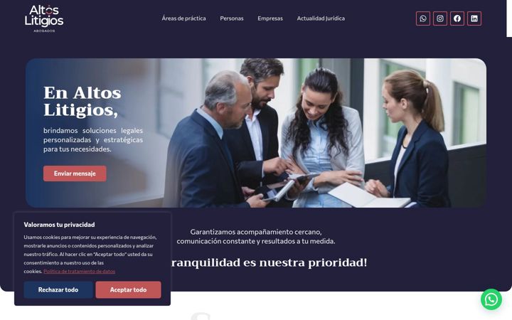 Screenshot of altoslitigios.com
