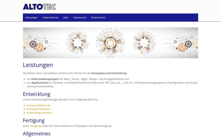 Screenshot of altotec.de