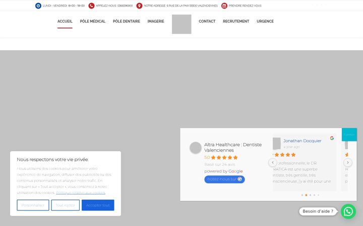 Skærmbillede af altra-healthcare.com