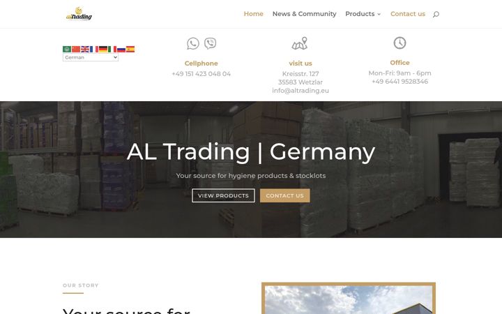 Skærmbillede af altrading.eu