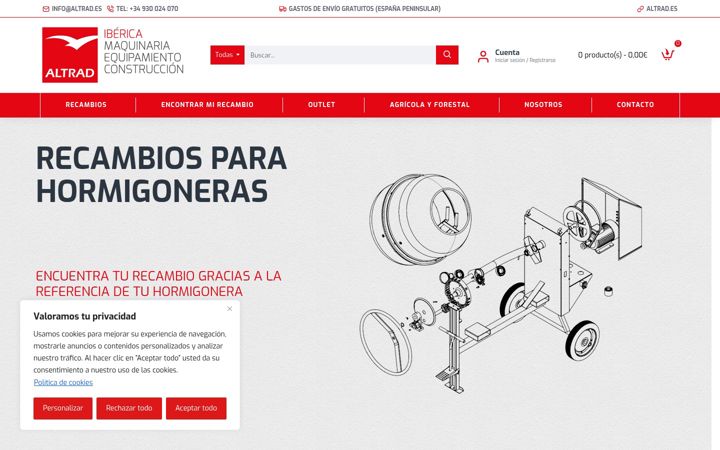 Screenshot of altradshop.es