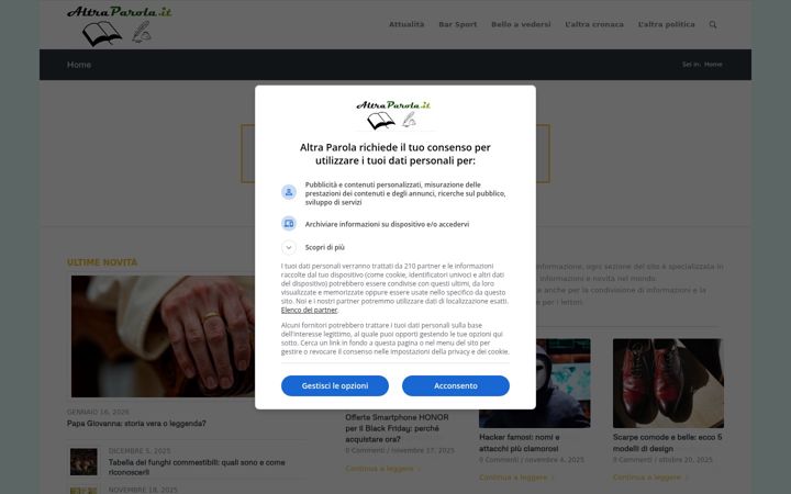 Screenshot of altraparola.it
