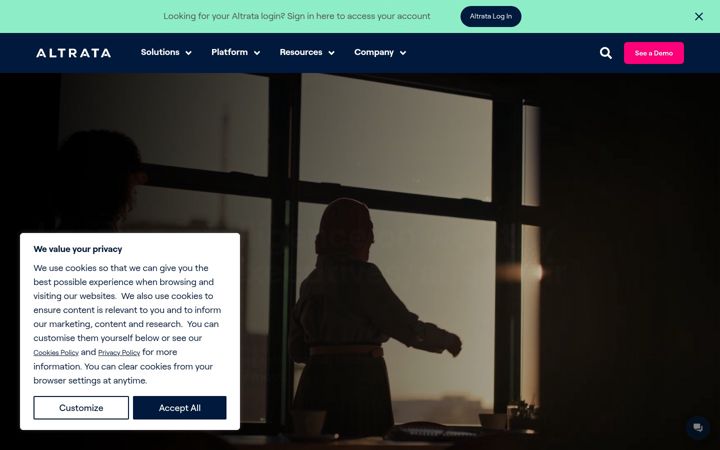 Screenshot of altrata.com