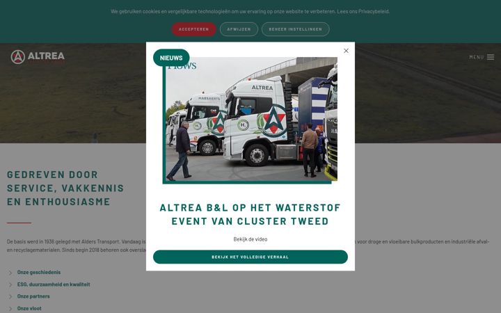Skärmbild av altrea.com