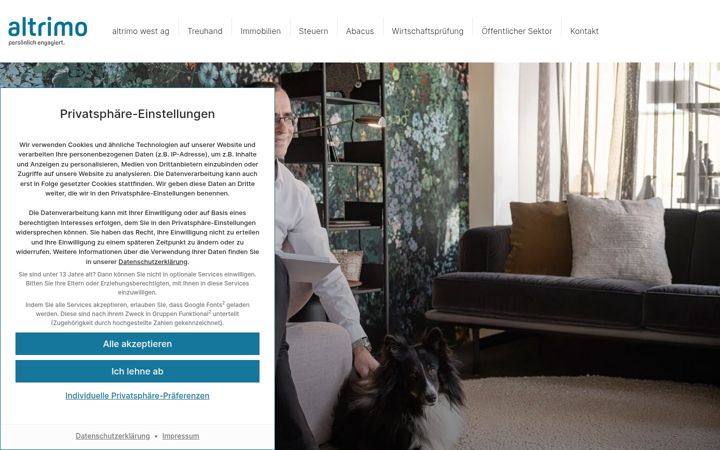 Screenshot of altrimowest.ch