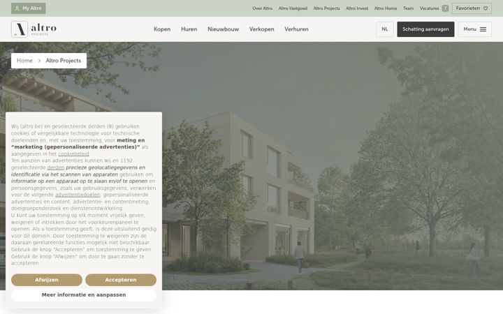 Posnetek zaslona altro-projects.be