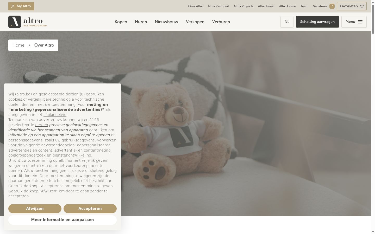 Capture d'écran de la bannière de consentement affichée avant toute interaction