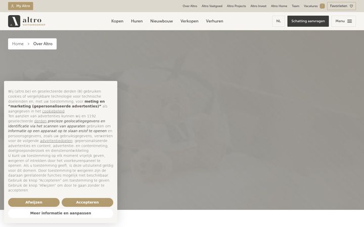 Screenshot of altro-vastgoedgroep.be