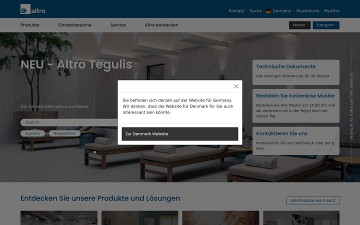 Screenshot of altro.de