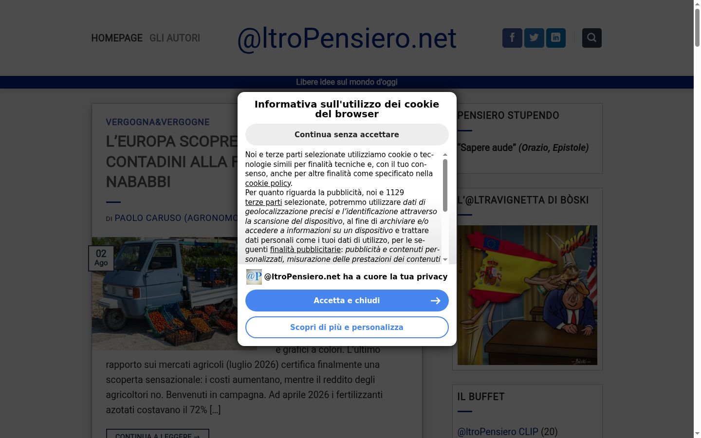 Screenshot tal-banner tal-kunsens muri qabel kwalunkwe interazzjoni