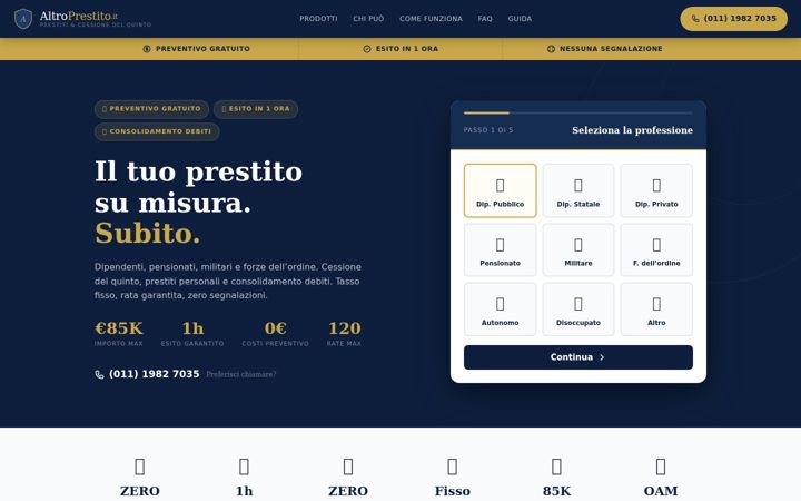 Screenshot of altroprestito.it