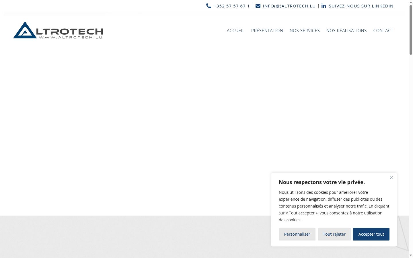 Screenshot of the consent banner shown before any interaction