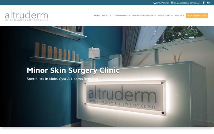 Skjámynd af altruderm.co.uk