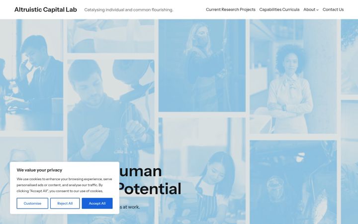 Skjámynd af altruisticcapitallab.com
