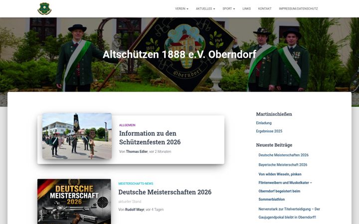 Ekrānuzņēmums no altschuetzen-oberndorf.de