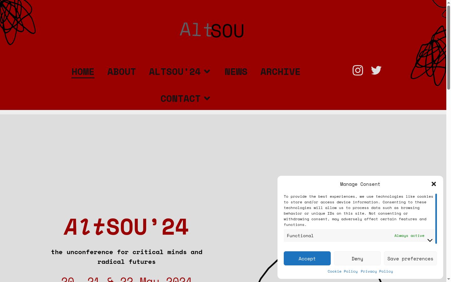 Screenshot του banner συγκατάθεσης που εμφανίστηκε πριν από οποιαδήποτε αλληλεπίδραση