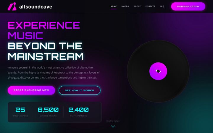 Screenshot of altsoundcave.com