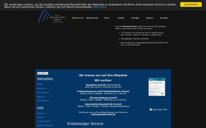 Screenshot of altstadt-hotel.de