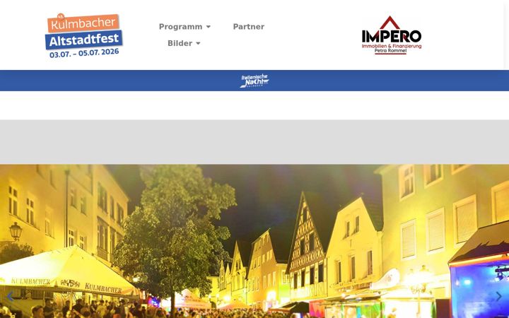 Posnetek zaslona altstadtfest-kulmbach.de