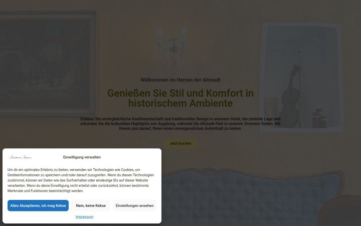 Screenshot of altstadthotelaugsburg.de