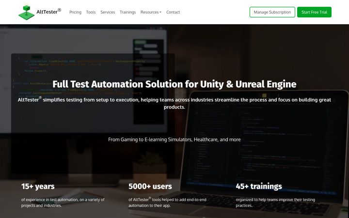Screenshot of alttester.com