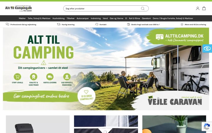 Screenshot of alttilcamping.dk