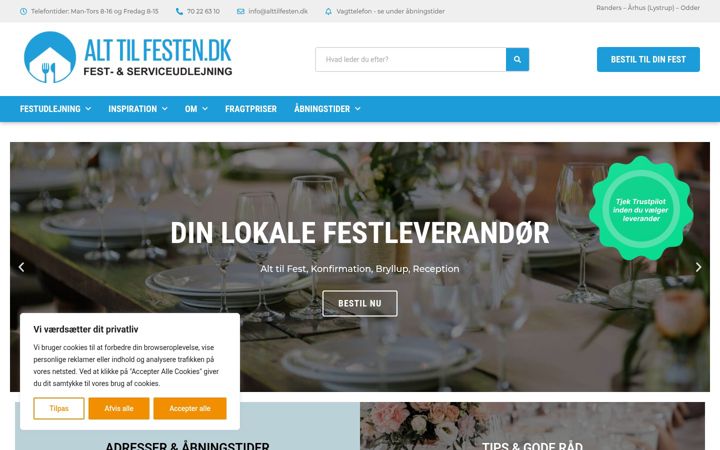 Екранна снимка на alttilfesten.dk
