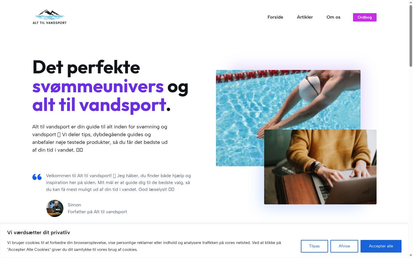 Skärmbild av samtyckesbannern som visades före någon interaktion