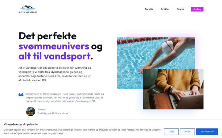 Екранна снимка на alttilvandsport.dk