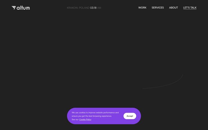 Skjámynd af altumsoftware.io