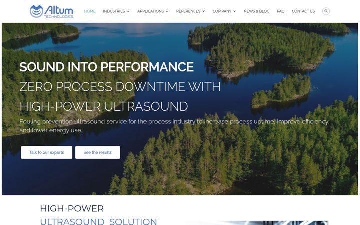 Skjámynd af altumtechnologies.com